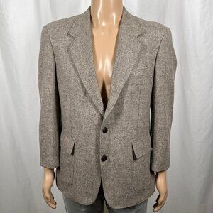 Vintage Lexington Club Men's 44S Gray Taupe Wool Yorkshire Tweed By Moon Blazer